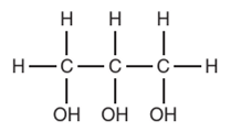 The alcohol glycerol. (Structure from ChemDraw.)
