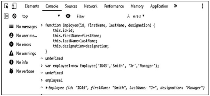Employee class creation using employee constructor