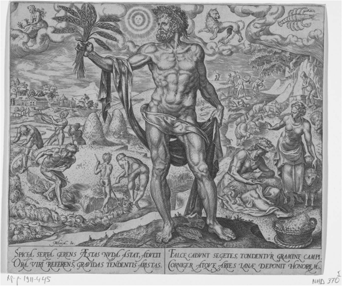 Zomer (Summer), Engraving, Philips Galle, after Maarten van Heemskerck, 1563. Rijksmuseum, Amsterdam